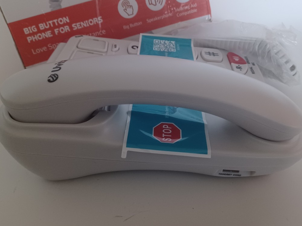 Big Button Phone for Seniors - Simple Basic Telephone for Elderly, White Telepho