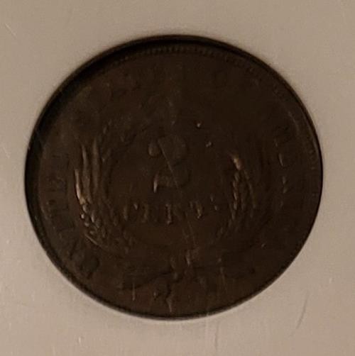 1865 Shield 2 Cents XF45 BN NGC