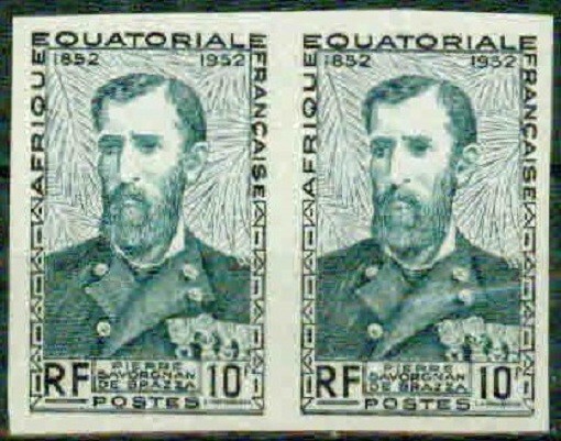 F.E.A -1954– LT GOVERNOR CUREAU-  IMPERF HORIZONTAL PROOF  PAIR–VF**