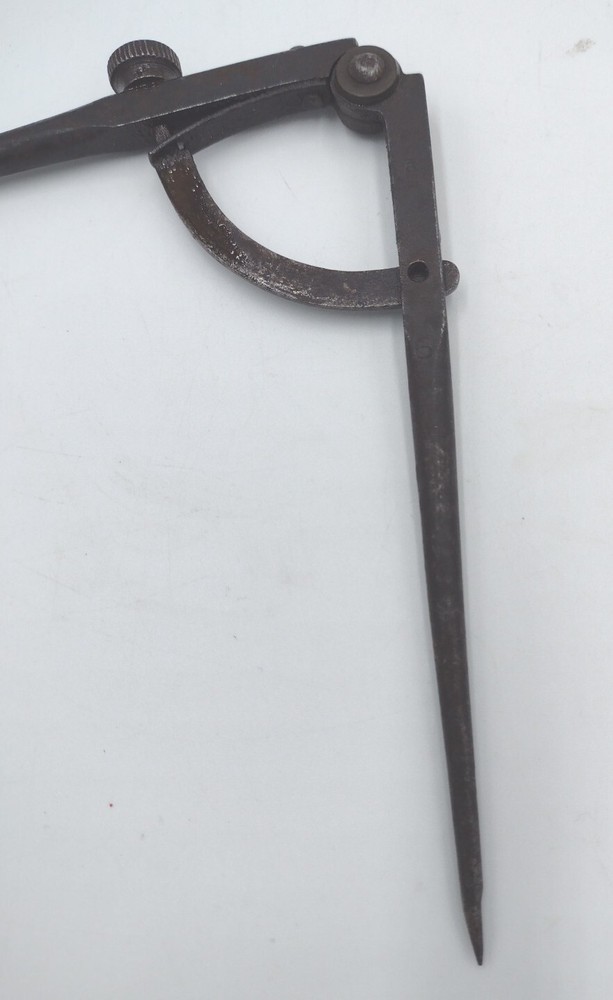 Masbach Howe Co Antique Solid Steel Compass Circle Drafting Tool 6" Long