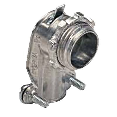 Topaz 10340 3/8" 90 Degree Squeeze Type BX to Flex Connector