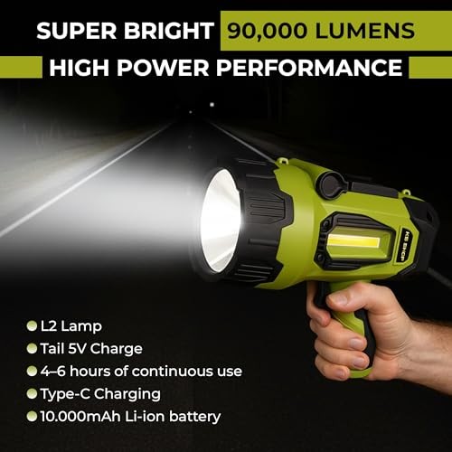 Camping Lantern Rechargeable - Led Spotlight Flashlight 90,000LM With