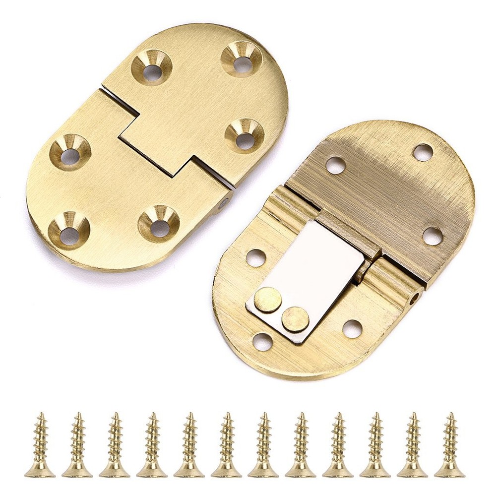 2 Pcs Solid Brass Hinges, Drop Front Desk Drawer Butt Hinge for Table Sewing