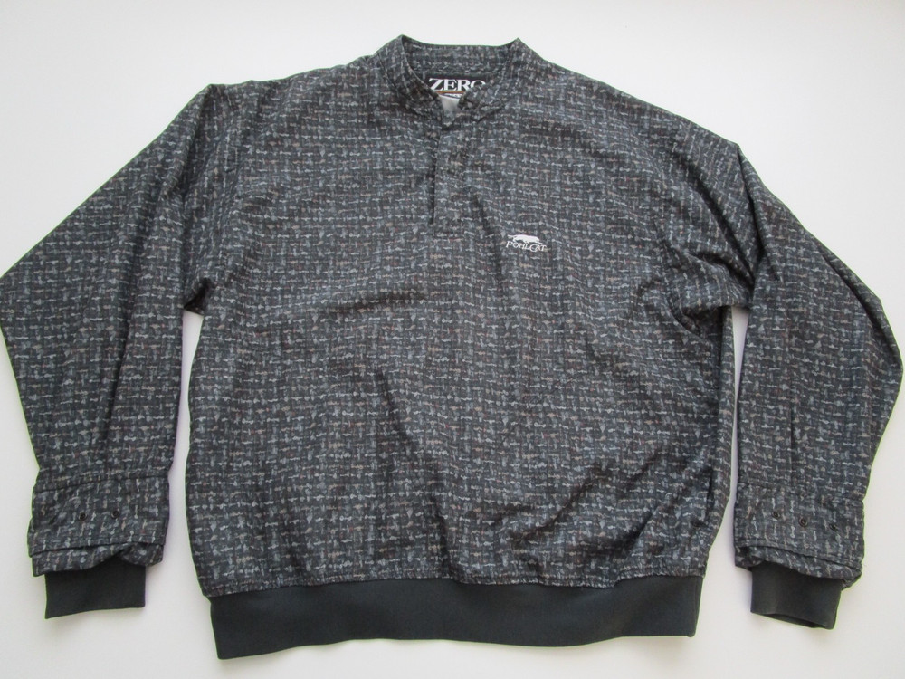 Mens Large Zero Restriction Lightweight Wind Shirt pullover Pohl Cat Golf
