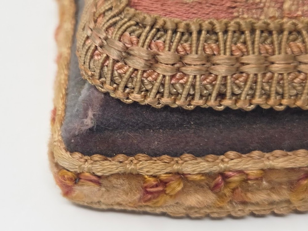 Victorian Sad Iron With Fabric Covered Base Ornate Handle Decorative