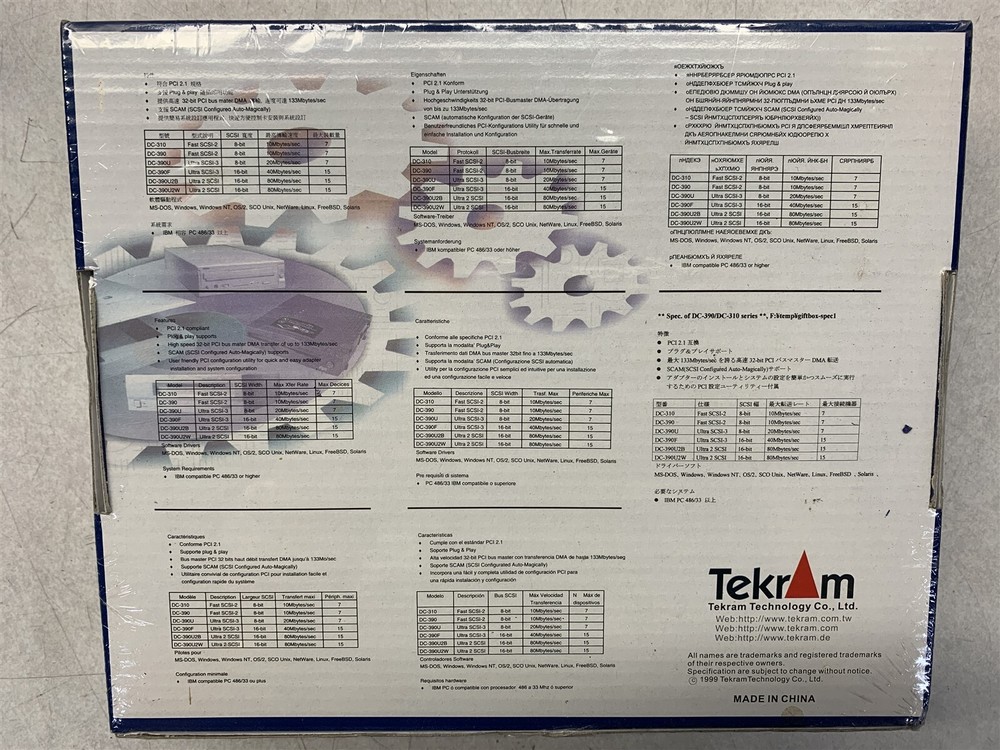 TEKROM SCSI HOST ADAPTER DC-310/390 SERIES