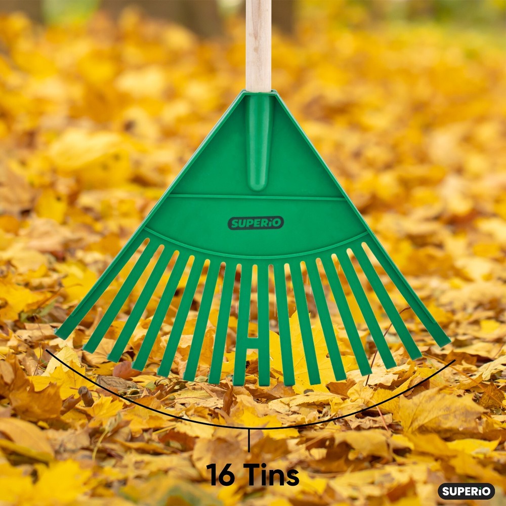 Garden Leaf Rake Kid Size Bulk Pack (24) Green 34"