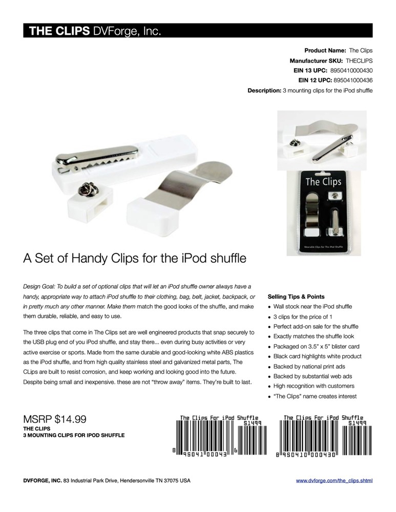 MacMice DVForge The Clips - USB Clip Accessories Kit