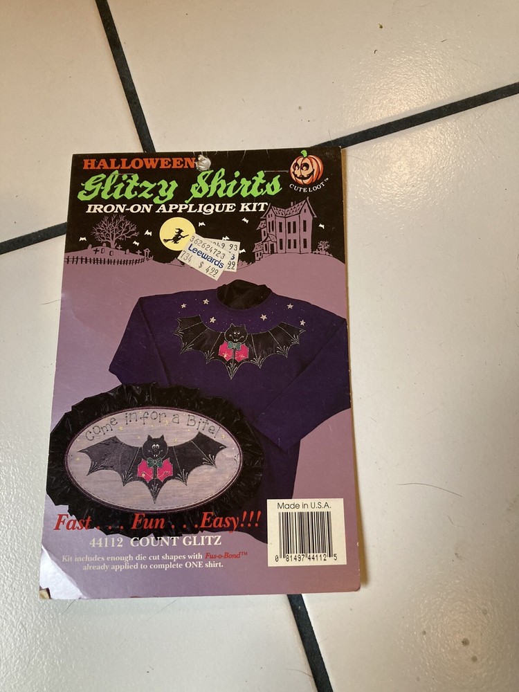 Halloween Glitzy Shirts Iron On Applique Kit COUNT GLITZ