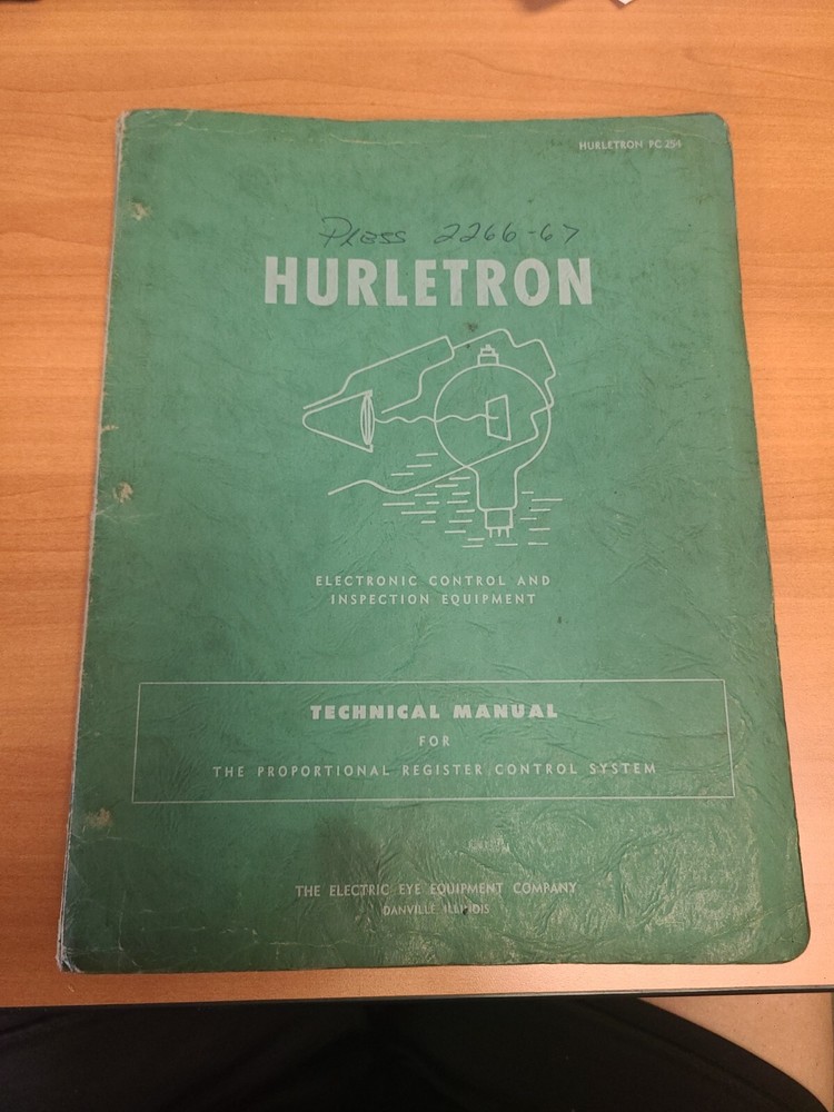 Hurletron PC 254 Technical Manual For The Proportional Register Control System