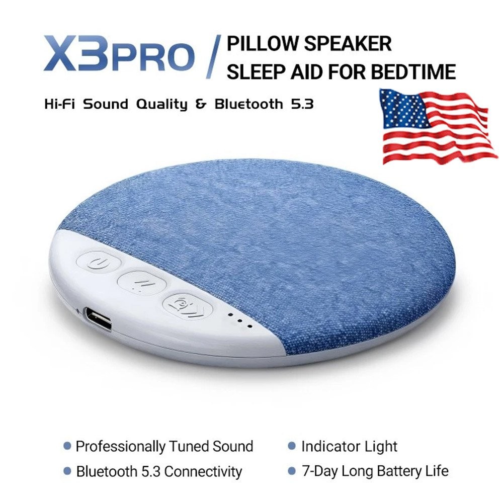 Under Pillow Speaker HiFi Bluetooth White Noise Sleep Aid Timer Bedside Speaker