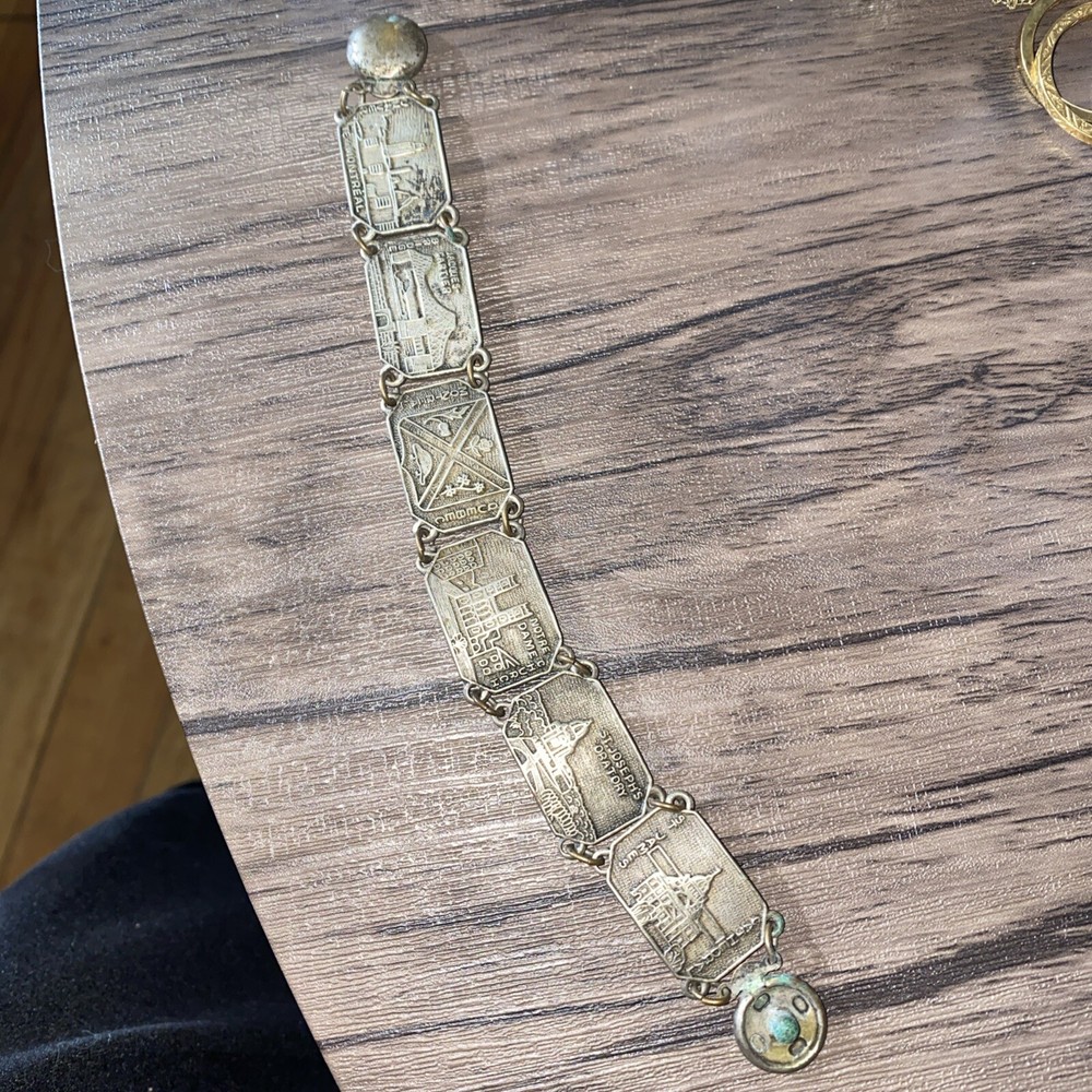 Churches Canada Bracelet Silver Tone 7” Vintage Links