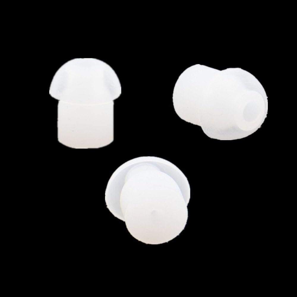 Lsgoodcare 50Pack White Silicone Rubber Replacement Mushroom Eartips Earbud Comp