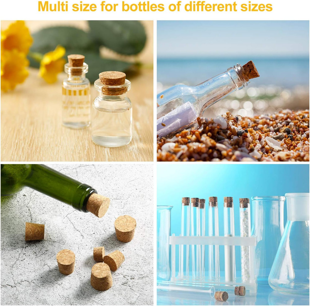 100 Pack Assorted Cork Stoppers Wine Bottle Corks Plugs 10 Sizes Replacement ...