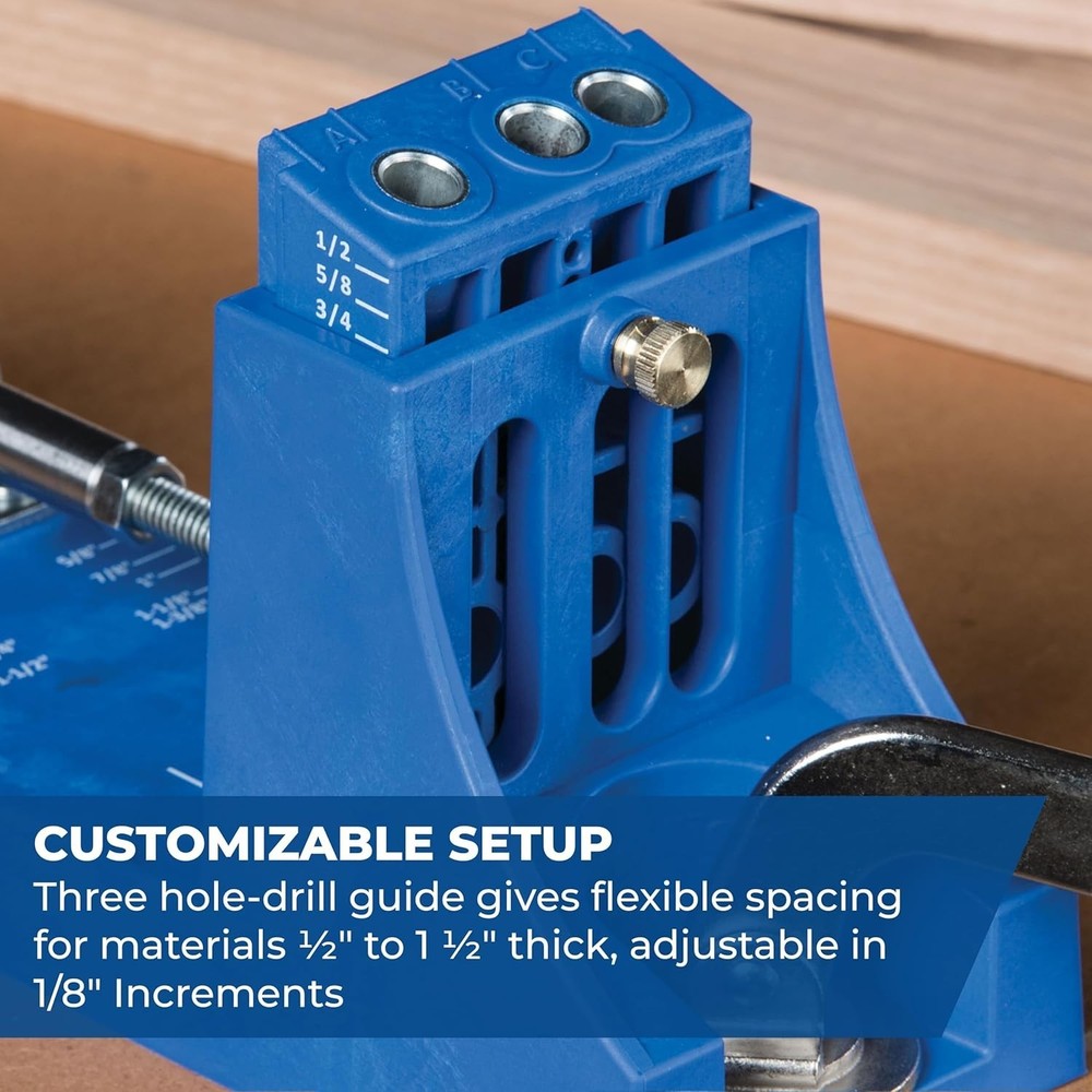 Pocket Hole Jig - Adjustable, Versatile Jig for Strong Joints - Create Perfec...