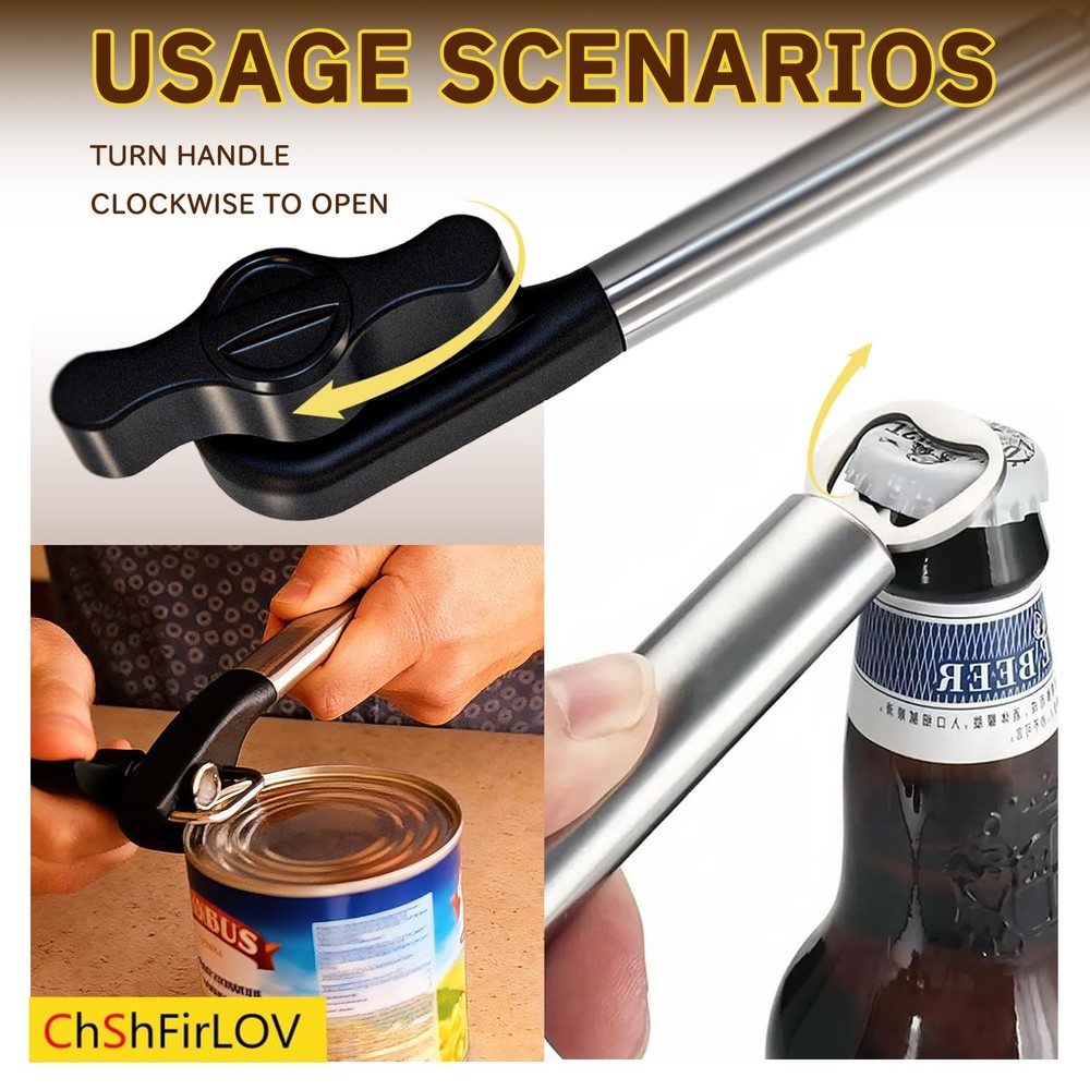Can Opener, Manual Side Safe Cut Can Opener with Sharp Durable Blade, Effort-...