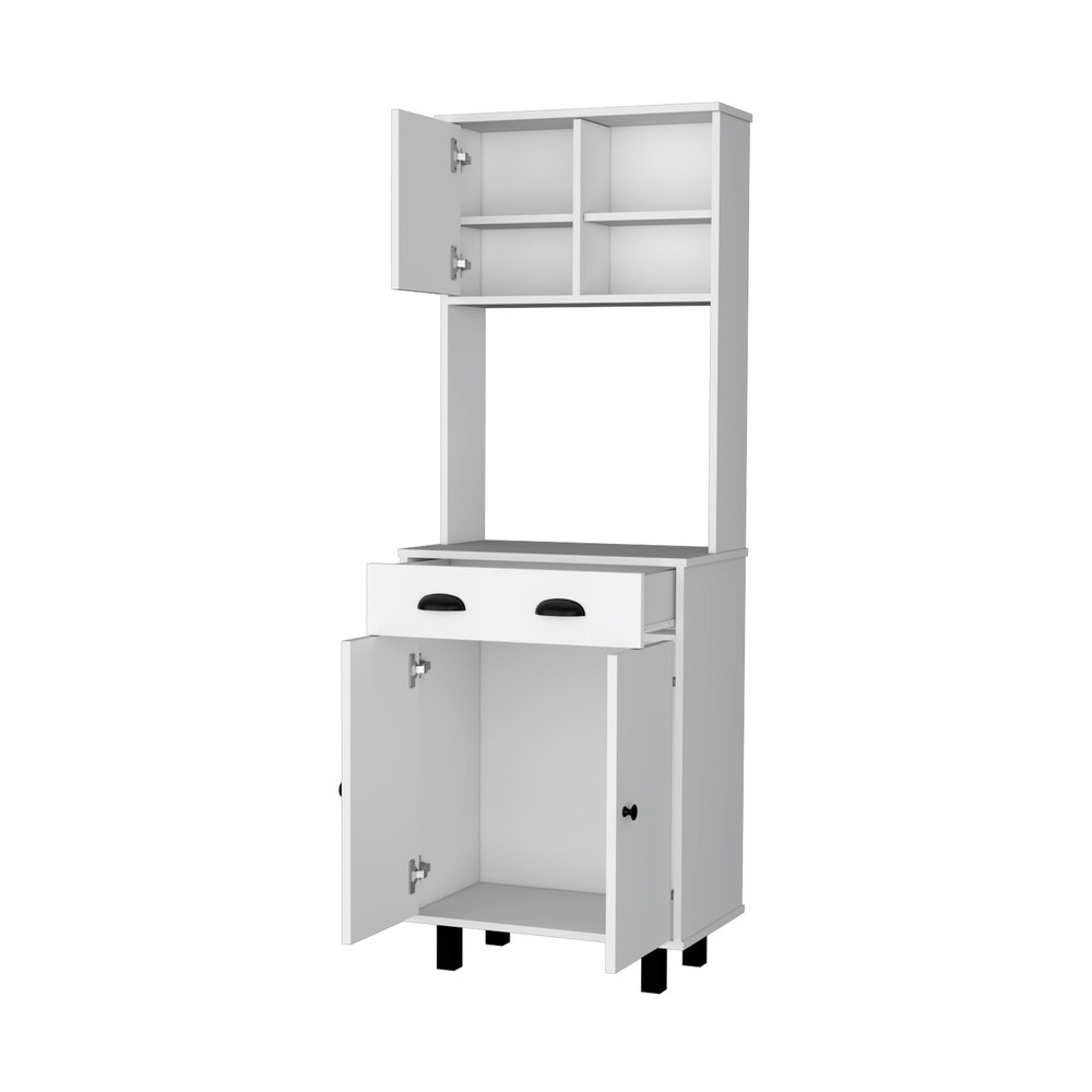 White 1-Drawer Kitchen Pantry