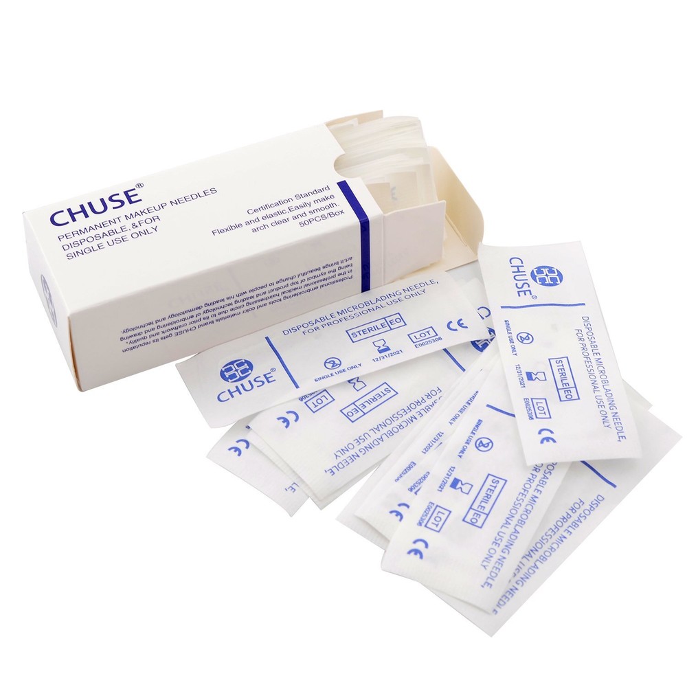50pcs/box Chuse Microblading Needles Eyebrows Permanent Makeup Blades U-pick Pin