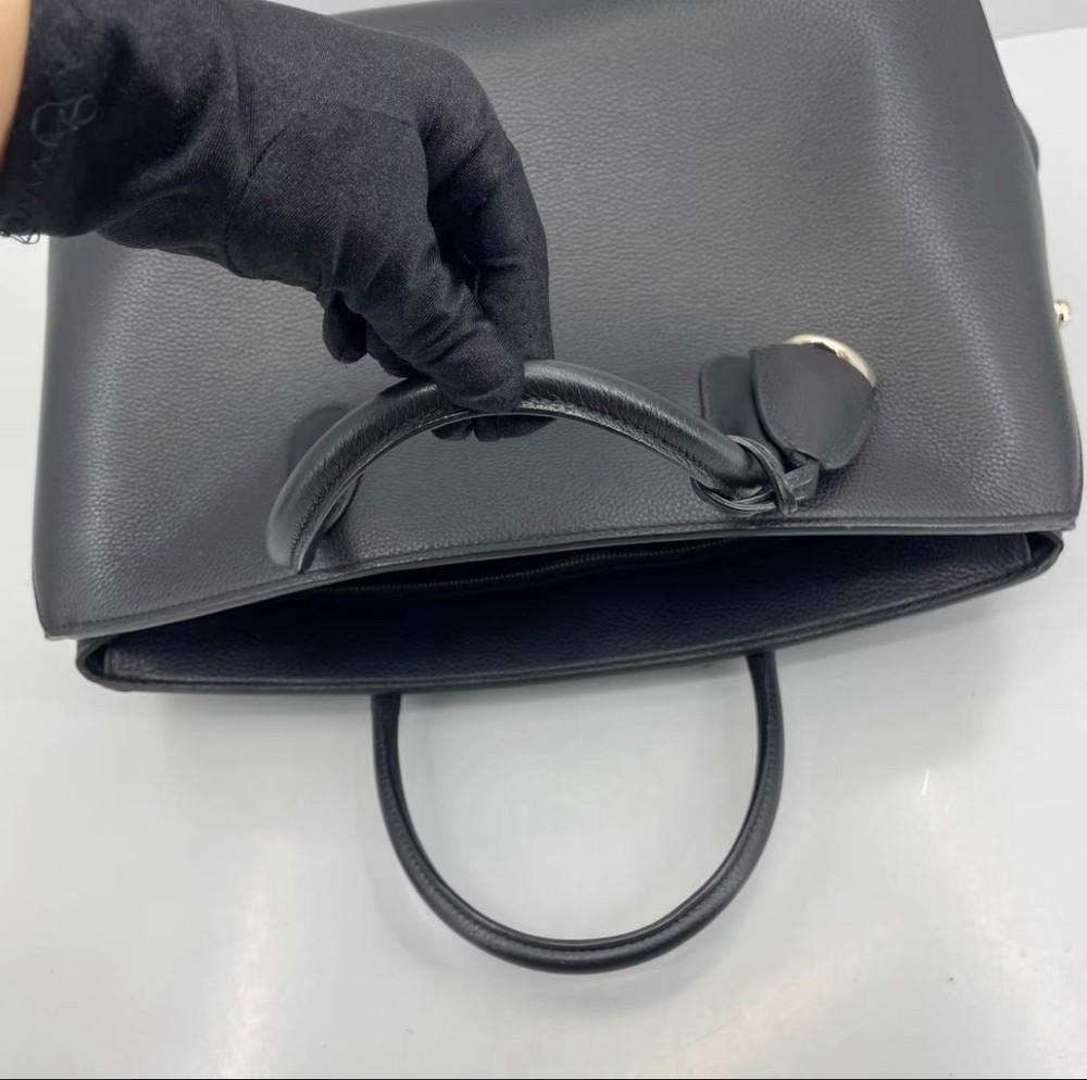 Dior Open Bar Black Leather Top Handle Bag