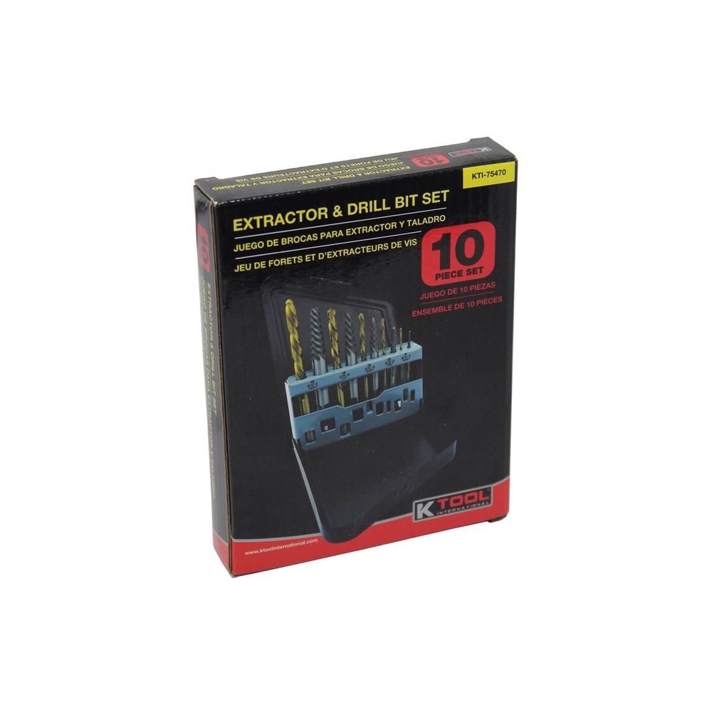K Tool International Extractor Drill Bit Set 10 pc Set