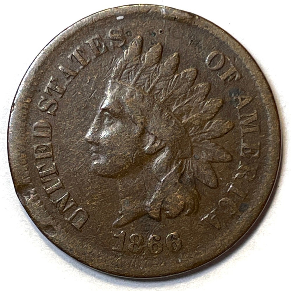 1866 Indian Head Cent Very Fine VF Coin, Issues #7535