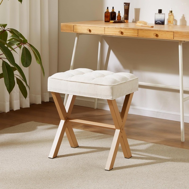 Royal Windsor Vanity Stool,Square Ottoman Stool Foot Rest