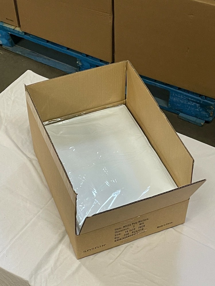 KSK Packaging 14.5" x 19" Plain Poly Mailers Shipping Envelopes 3MIL
