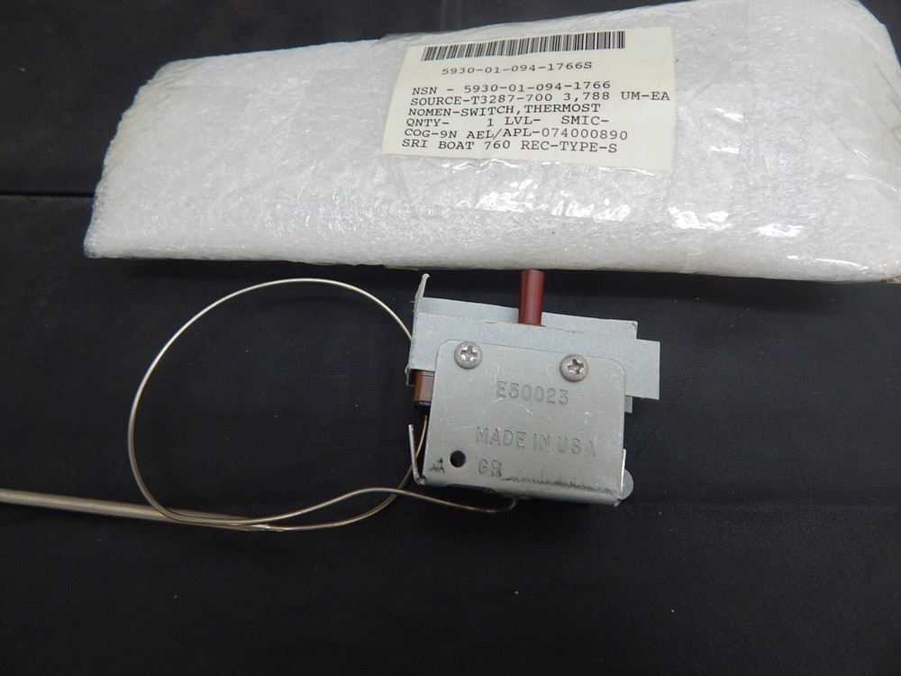 MILITARY T3287-700 SWITCH THERMAL LA107-048-335F-CT, E50023, 5930-01-094-1766
