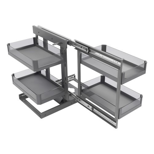 Blind Corner Pull Out Pantry Racks Left&Right Open Min Opening 14.57" W/4 Basket