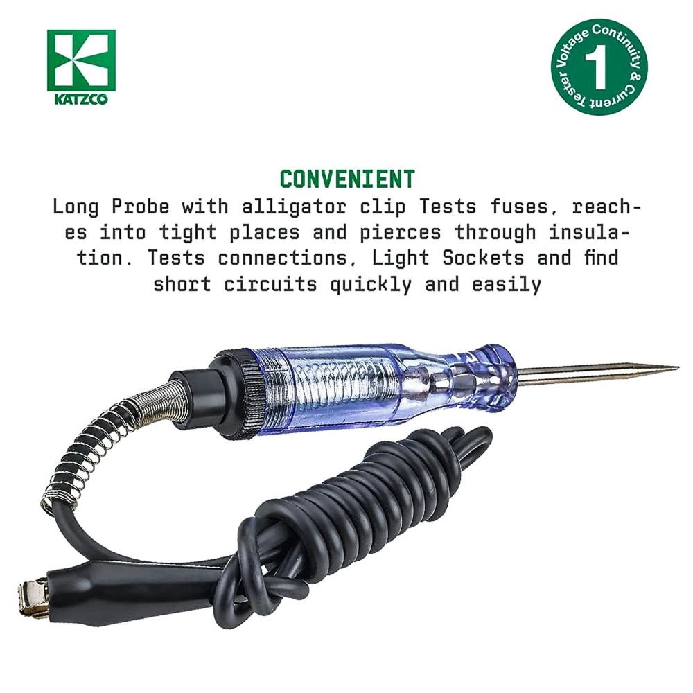 Multi-Functional Electrical Tester - 6-12V DC & 24V AC - Sharp Probe, Heavy Duty