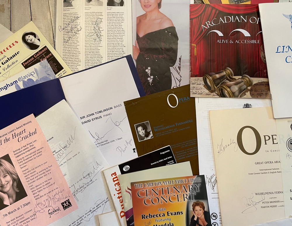 Lot of 48 Signed British OPERA & CLASSICAL Programs & Flyers / Autographed 2000s