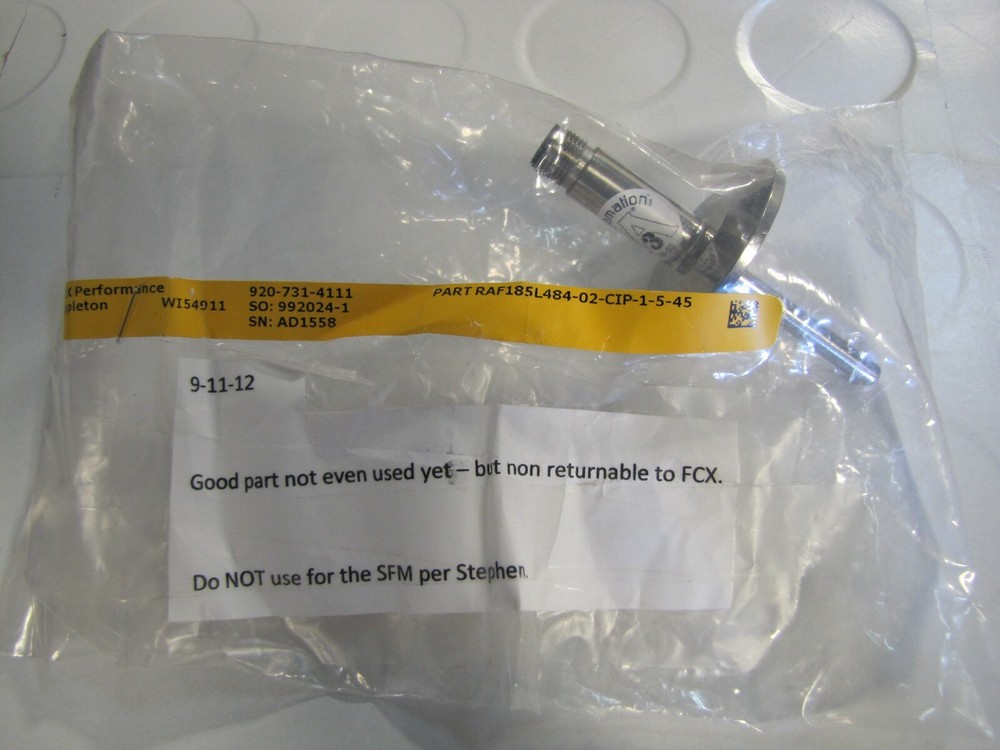 Pyromation RAF185L484-02-CIP-1-5-45 sensor, preowned, not used