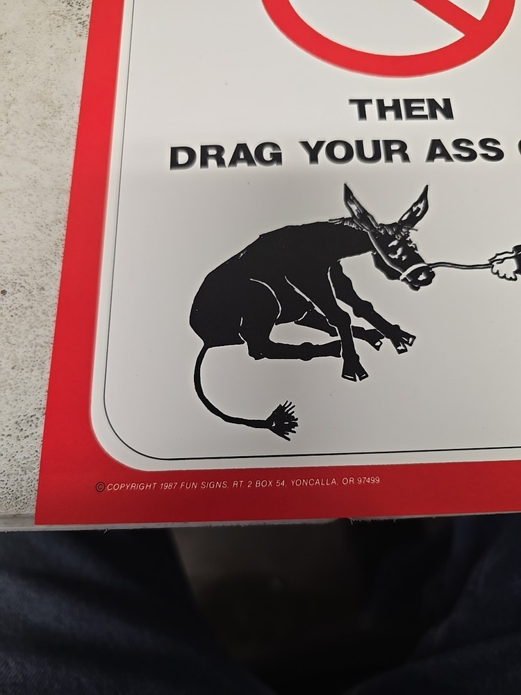 1987 Unique No Smoking Sign