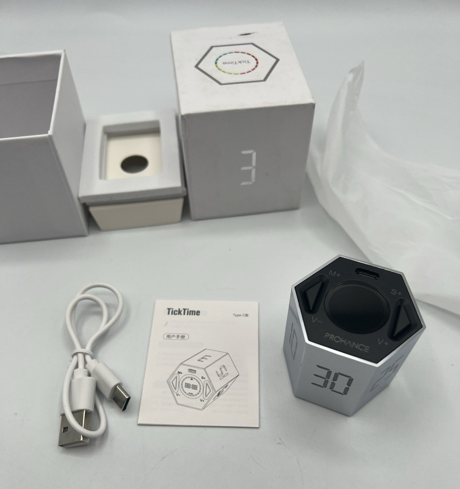 Ticktime Pomodoro Timer, Productivity Timer Cube, Hexagon Magnetic Flip Focus...