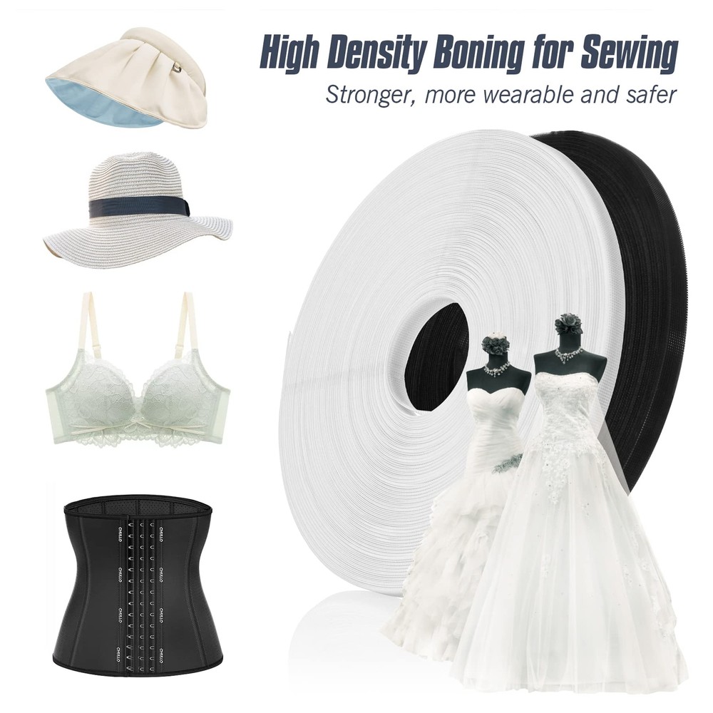 50 Yards High Density Polyester Boning for SewingSew-Through Plastic Sewing C...