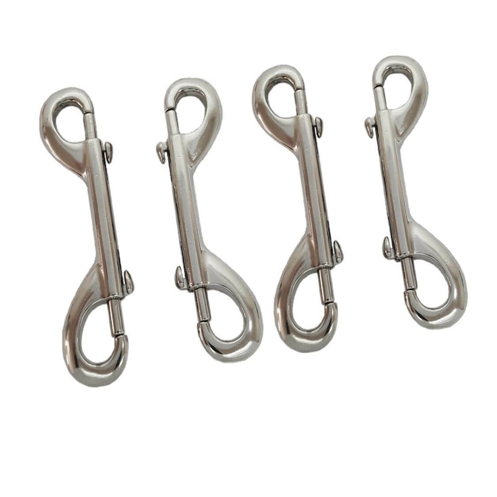 4 Pack 4 3/4" Double Ended Bolt Snaps Nickle Finish