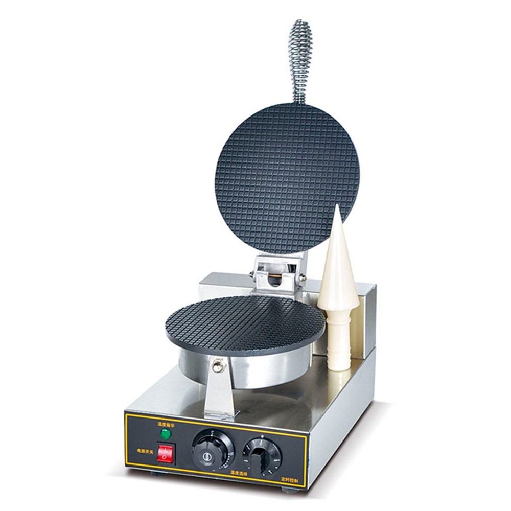 110V Ice Cream Cone Maker Machine Non-stick Egg Roll Maker Waffle Cone Baker