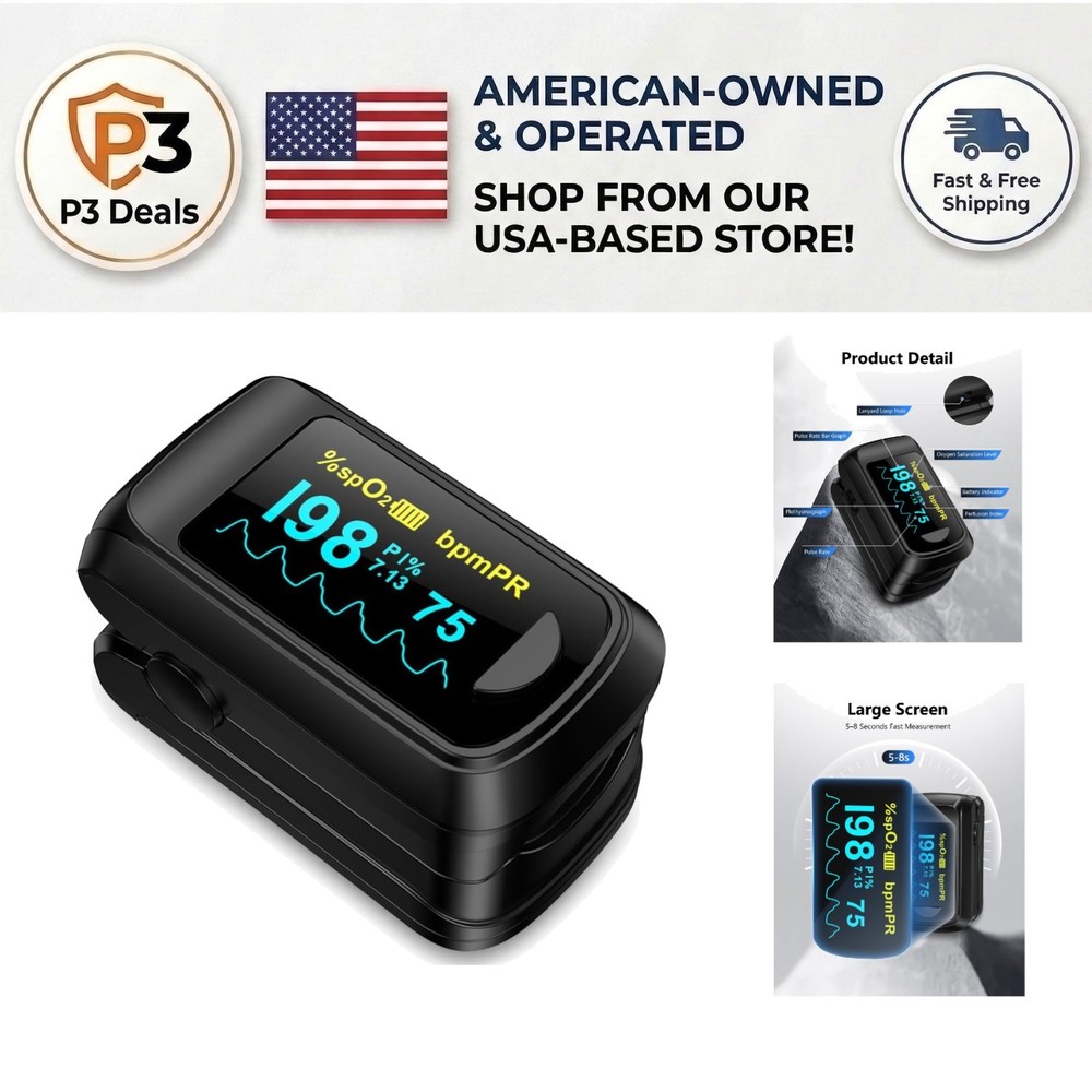 Compact Oxygen Meter with One-Button Control & Battery Included for Convenience