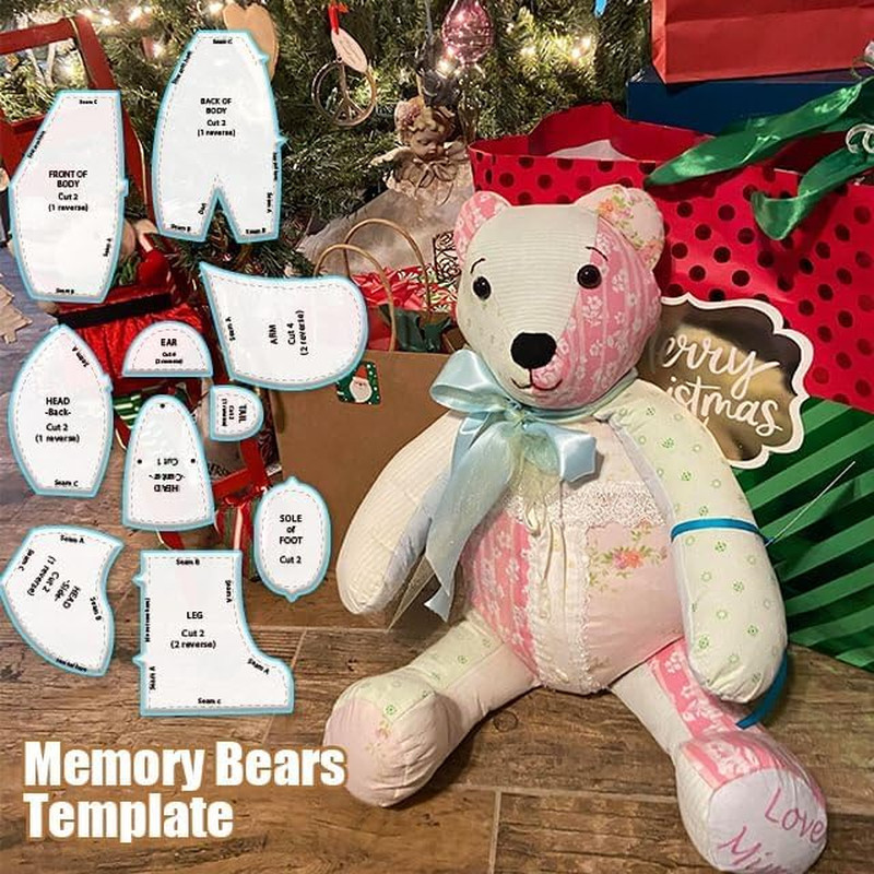 Memory Bear Template Ruler Set with Instructions - Sewing Pattern Template Acryl