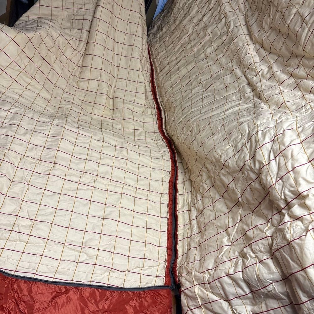 Snow Peak Offton Wide Sleeping Bag BD-103 orange Checkered pattern Used