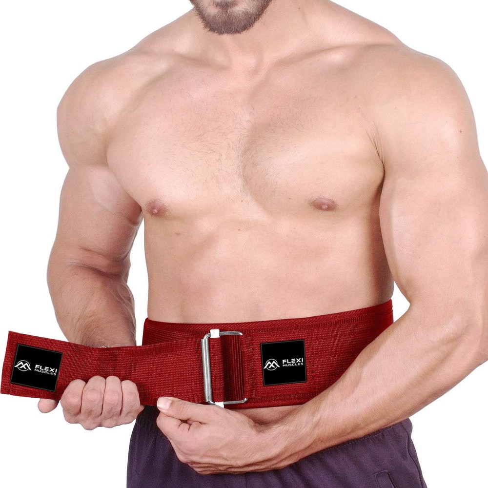 Flexi Muscles Quick Lock Weightlifting Belt - Adjustable Back Support with Me...