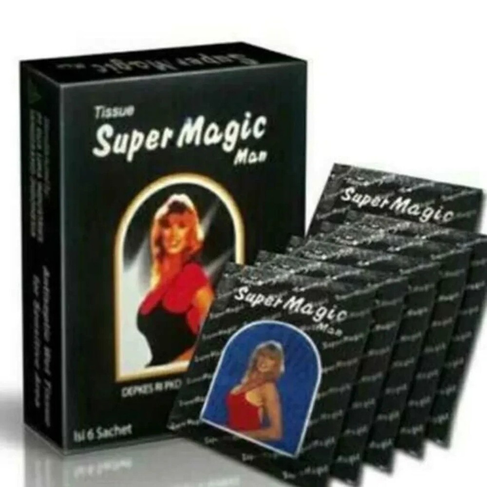 6 Sachet Super Magic Man Antiseptic Wet Tissue Longer Men Ejaculation 3 Boxes