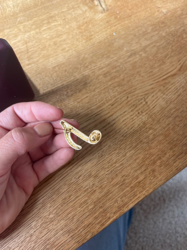 quaver note brooch signed Bj never worn