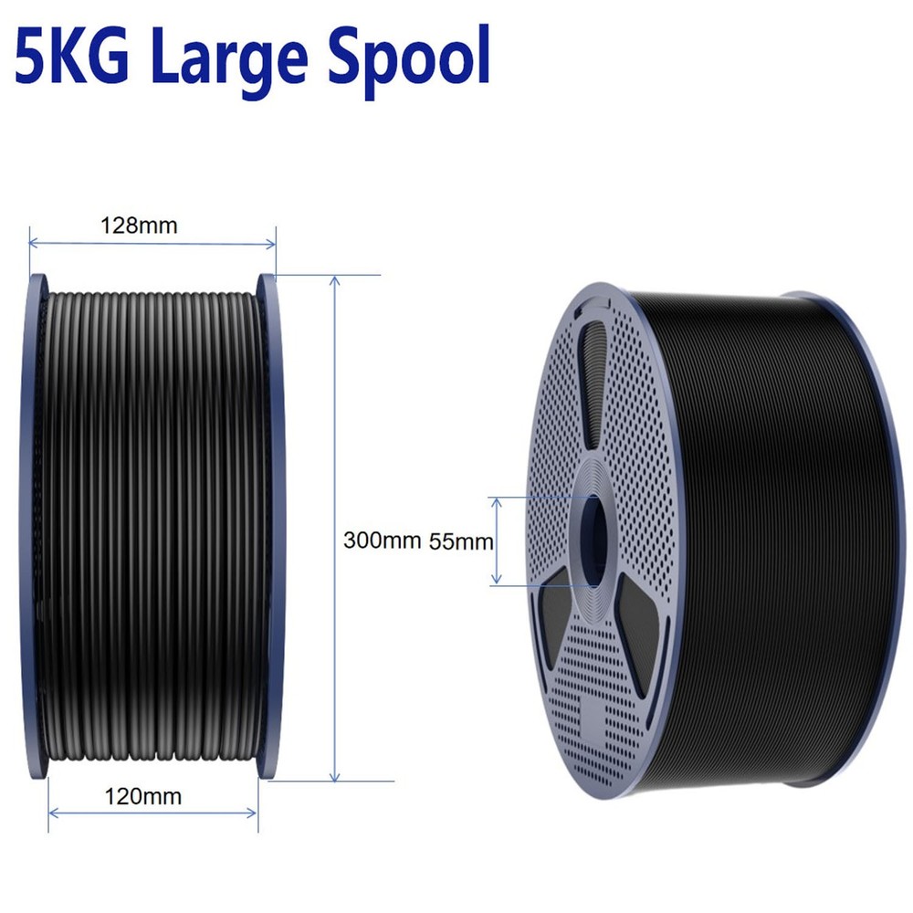 JAYO PLA+ 5KG Large Spool Black 1.75mm Filament 3D Printer PLA Plus No Bubbles