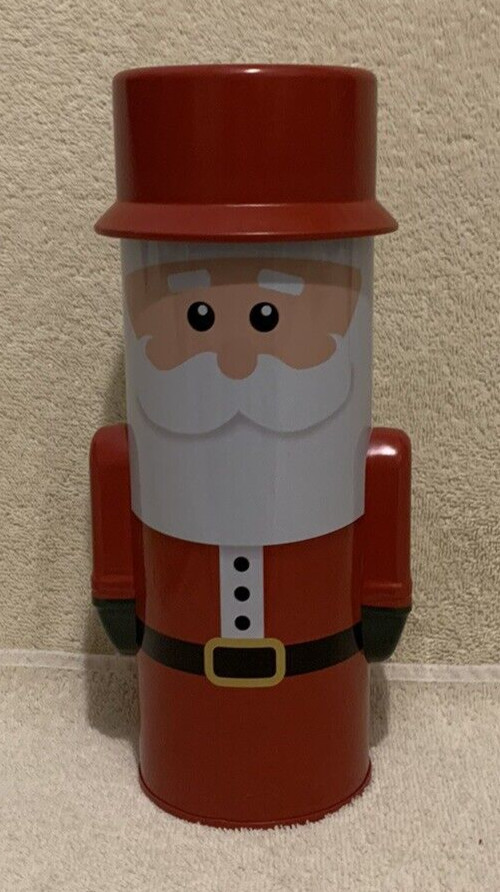 Santa Claus Nutcracker Tin Canister / Box 9.75" - EUC