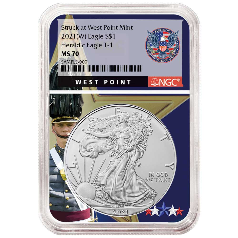 2021 (W) $1 Type 1 American Silver Eagle NGC MS70 West Point Core