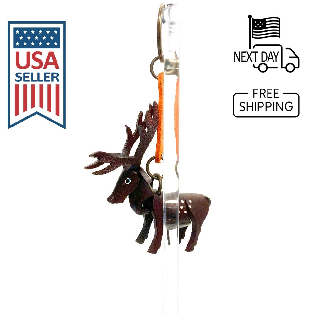 Sika Deer (Brown) Handmade Leather Keyring
