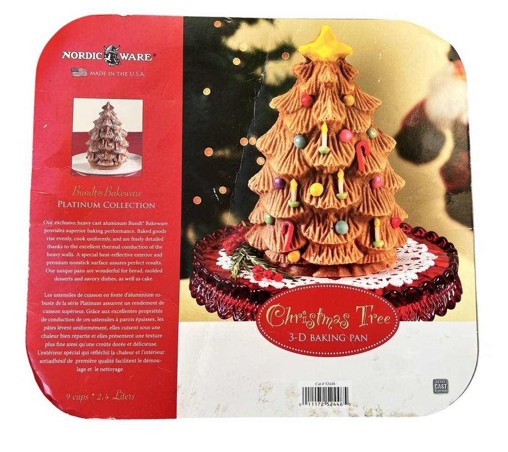 Nordic Ware Christmas Tree 3-D Baking Pan Bundt Bakeware IN ORIGINAL PACKAGE