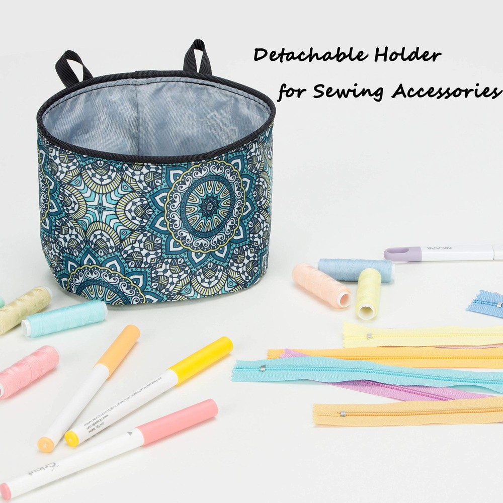 PACMAXI Sewing Machine Pad for Table with Pockets, 6-Mandala Pattern