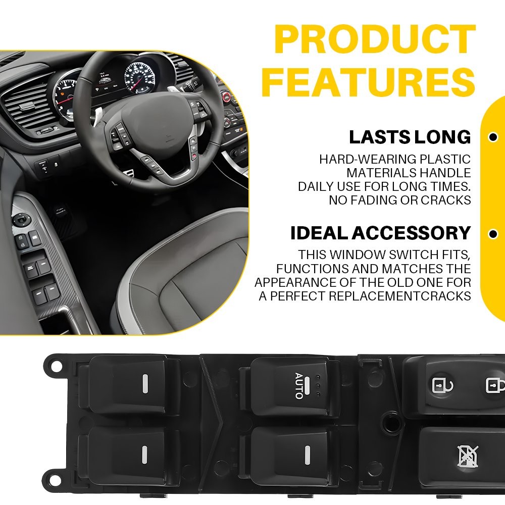 Master Power Window Control Switch Front Left Side For 2012-2015 Kia Rio 16 Pins